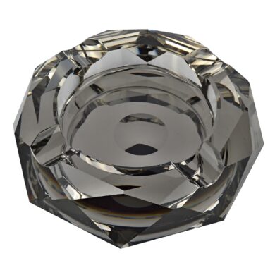 Doutníkový popelník křišťál Octagon černý 17,5cm, 4D  (38003)