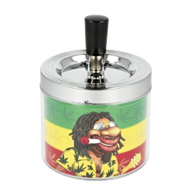Cigaretový popelník kovový otočný Reggae Man, 9cm  (22506)