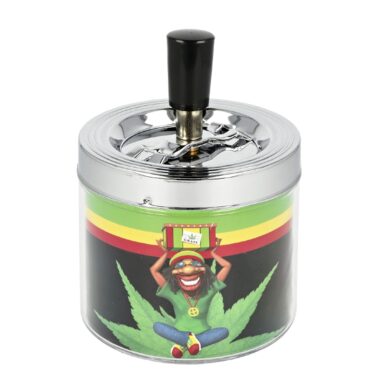 Cigaretový popelník kovový otočný Reggae Weed, 9cm  (22507)