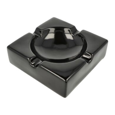 Doutníkový popelník keramický Angelo, černý 4D  (424002)